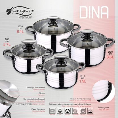 Batería de Cocina 8 Piezas San Ignacio Dina