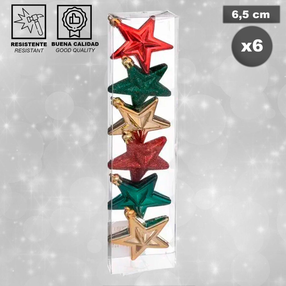 Set de 6 estrellas de Navidad