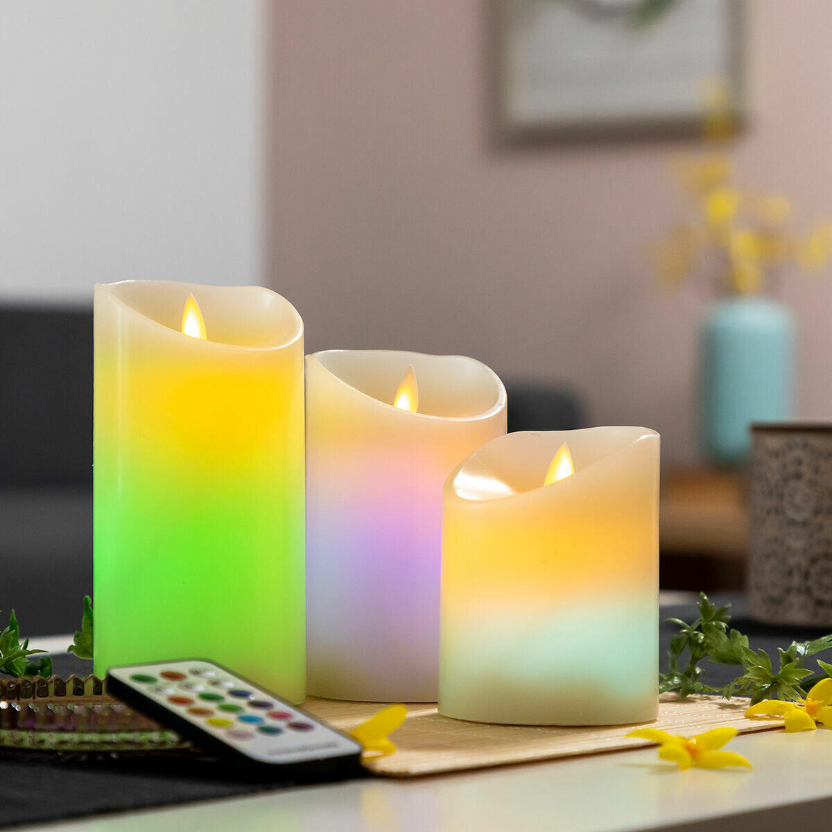 Velas LED Multicolor Lendles 3 Unidades