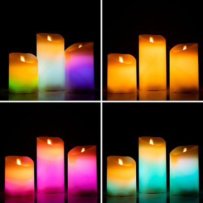 Velas LED Multicolor Lendles 3 Unidades