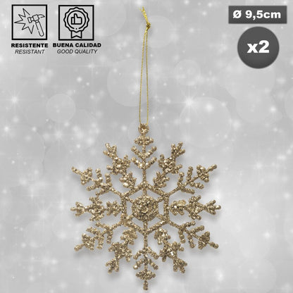 Adorno Navideño de Escamas Doradas (Set de 2)