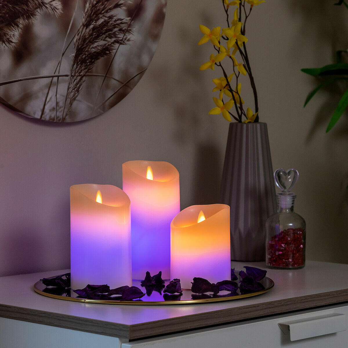 Velas LED Multicolor Lendles 3 Unidades